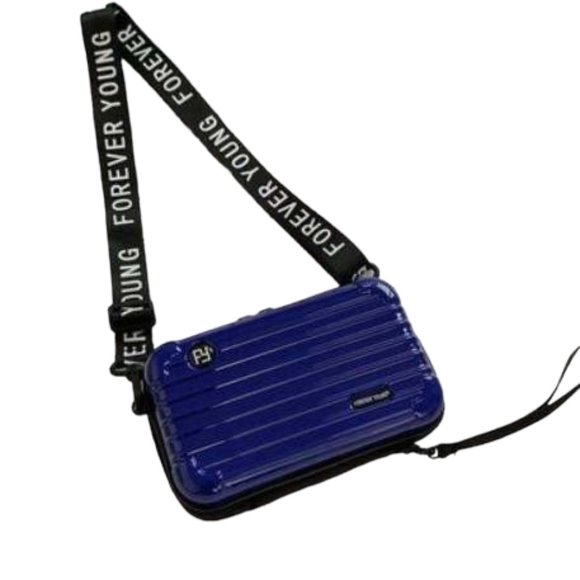 Blue Suitcase/Luggage Crossbody Wristlet Messenger Shoulder Bag Handbag … - Picture 1 of 6